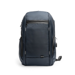 Nylon Rucksack mit USB Anschluss und gepolsterter Rückenpartie farbe marineblau zweite Ansicht