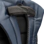 Nylon Rucksack mit USB Anschluss und gepolsterter Rückenpartie farbe marineblau dritte Detailansicht