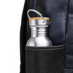 Nylon Rucksack mit gepolsterter Rückenpartie und verstellbaren Trägern farbe marineblau zweite Detailansicht