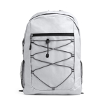 Sportlicher Rucksack aus 600D Polyester mit Frontreißverschluss farbe weiß zweite Ansicht