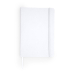 Notizblock mit Hardcover aus Kunstleder und Lesezeichen, A5 farbe weiß zweite Ansicht