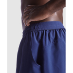 Kurze Sporthose für Herren, elastisch 100 g/m2 Roly Direct Murray farbe marineblau zweite Detailansicht