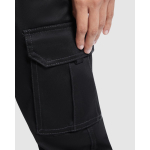 Arbeitsbundhose für Damen mit Elastan 250 g/m2 Roly Daily Stretch farbe schwarz erste Detailansicht
