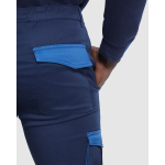 Unisex-Arbeitshose mit Kontrastdetails und vielen Taschen, 250 g/m², Roly Trooper farbe köngisblau zweite Detailansicht