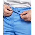 Lange Unisex-Sanitärhose mit geradem Schnitt 195 g/m2 Roly Care farbe bondi blau erste Detailansicht