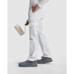 Arbeitsbundhose aus Polyester mit geradem Schnitt 210 g/m2 Roly Pintor farbe weiß fünfte Gebrauchsansicht