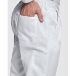 Arbeitsbundhose aus Polyester mit geradem Schnitt 210 g/m2 Roly Pintor farbe weiß zweite Detailansicht