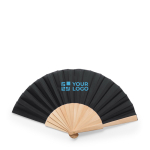 Fächer in verschiedenen Farben mit Polyesterstoff und Holzstäbchen Hauptansicht