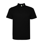 Poloshirt aus recyceltem Polyester, Kurzarm 125 g/m2 Roly Direct Tormo farbe schwarz zweite Ansicht