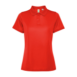 Damen-Poloshirt aus recyceltem Polyester 125 g/m2 Roly Direct Tormo farbe rot zweite Ansicht