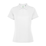 Damen-Poloshirt aus recyceltem Polyester 125 g/m2 Roly Direct Tormo farbe weiß zweite Ansicht