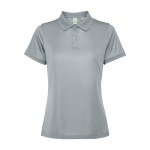 Damen-Poloshirt aus recyceltem Polyester 125 g/m2 Roly Direct Tormo farbe grau zweite Ansicht