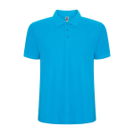 Kurzarm-Poloshirt aus Piqué 220 g/m2 Roly Direct Pegaso Premium farbe türkis zweite Ansicht