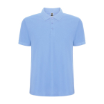 Kurzarm-Poloshirt aus Piqué 220 g/m2 Roly Direct Pegaso Premium farbe hellblau zweite Ansicht