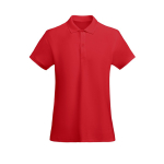 Damen-Poloshirt aus Bio-Baumwolle 210 g/m2 Roly Direct Prince farbe rot zweite Ansicht