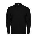 Langarm-Poloshirt aus Baumwolle 220 g/m2 Roly Direct Estrella farbe schwarz zweite Ansicht