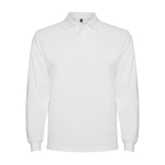 Langarm-Poloshirt aus Baumwolle 220 g/m2 Roly Direct Estrella farbe weiß zweite Ansicht