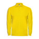 Langarm-Poloshirt aus Baumwolle 220 g/m2 Roly Direct Estrella farbe gelb zweite Ansicht