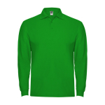Langarm-Poloshirt aus Baumwolle 220 g/m2 Roly Direct Estrella farbe waldgrün zweite Ansicht