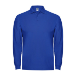 Langarm-Poloshirt aus Baumwolle 220 g/m2 Roly Direct Estrella farbe köngisblau zweite Ansicht