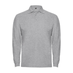 Langarm-Poloshirt aus Baumwolle 220 g/m2 Roly Direct Estrella farbe hellgrau zweite Ansicht