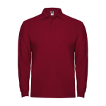 Langarm-Poloshirt aus Baumwolle 220 g/m2 Roly Direct Estrella farbe granatrot zweite Ansicht