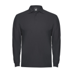 Langarm-Poloshirt aus Baumwolle 220 g/m2 Roly Direct Estrella farbe aschgrau zweite Ansicht