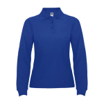 Damen-Poloshirt aus Baumwolle, Langarm 220 g/m2 Roly Direct Estrella farbe köngisblau zweite Ansicht