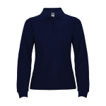 Damen-Poloshirt aus Baumwolle, Langarm 220 g/m2 Roly Direct Estrella farbe marineblau zweite Ansicht