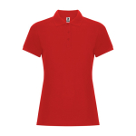 Damen-Poloshirt aus Baumwolle, Slim Fit Roly Direct Pegaso Premium farbe rot zweite Ansicht