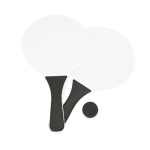 Strandtennis-Set mit 2 Holzschlägern und 1 Ball farbe schwarz zweite Ansicht