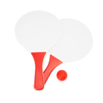 Strandtennis-Set mit 2 Holzschlägern und 1 Ball farbe rot zweite Ansicht