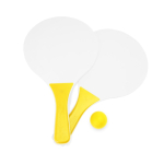 Strandtennis-Set mit 2 Holzschlägern und 1 Ball farbe gelb zweite Ansicht