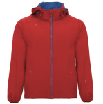 Softshelljacke 2 lagig mit Kapuze und Taschen Roly Direct Siberia farbe rot zweite Ansicht