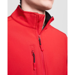Softshell-Jacke mit Elastan, 2-lagig 300 g/m2 Roly Direct Nebraska farbe rot zweite Detailansicht