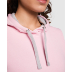 Slim Fit Sweatshirt für Damen aus Baumwolle 280 g/m2 Roly Direct Urban farbe hellrosa erste Detailansicht