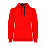 Slim Fit Sweatshirt für Damen aus Baumwolle 280 g/m2 Roly Direct Urban farbe fuchsrot zweite Ansicht