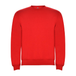 Pullover aus Baumwolle mit Rippbündchen 280 g/m2 Roly Direct Clasica farbe rot zweite Ansicht