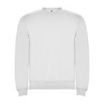 Pullover aus Baumwolle mit Rippbündchen 280 g/m2 Roly Direct Clasica farbe weiß zweite Ansicht