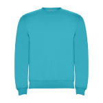 Pullover aus Baumwolle mit Rippbündchen 280 g/m2 Roly Direct Clasica farbe türkis zweite Ansicht