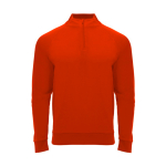 Sweatshirt aus Polyester mit Reißverschluss 200 g/m2 Roly Direct Epiro farbe rot zweite Ansicht