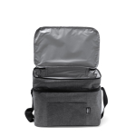 XL-Kühltasche aus RPET-Polyester mit Doppelkammer und Außentasche farbe mattschwarz zweite Detailansicht