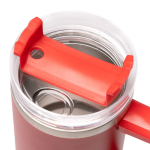Thermoflasche aus recyceltem Edelstahl mit Strohhalm 870 ml farbe rot vierte Detailansicht