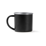 Tasse aus recyceltem Edelstahl mit silbernem Rand und Innenraum 350 ml farbe schwarz zweite Ansicht