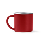 Tasse aus recyceltem Edelstahl mit silbernem Rand und Innenraum 350 ml farbe rot zweite Ansicht