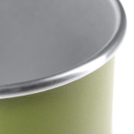 Tasse aus recyceltem Edelstahl mit silbernem Rand und Innenraum 350 ml farbe weiß zweite Detailansicht