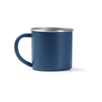 Tasse aus recyceltem Edelstahl mit silbernem Rand und Innenraum 350 ml farbe köngisblau zweite Ansicht