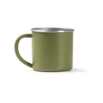 Tasse aus recyceltem Edelstahl mit silbernem Rand und Innenraum 350 ml farbe dunkelgrün zweite Ansicht