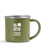 Tasse aus recyceltem Edelstahl mit silbernem Rand und Innenraum 350 ml Hauptansicht