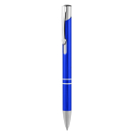 Recycelter Aluminium-Kulli mit Druckknopf-Mechanismus, blaue Tinte farbe blau erste Ansicht